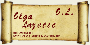 Olga Lazetić vizit kartica